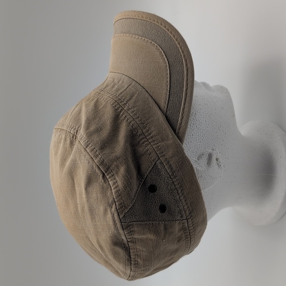 Tan Military Style Cap Adjustable Strap Chain Polyester Blend - Picture 4 of 12